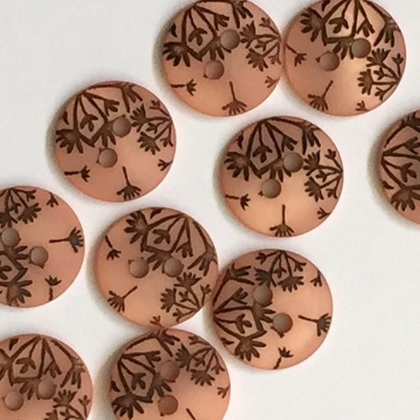 TextileGarden 12mm - Peach Seed Head Button -  - Buttons