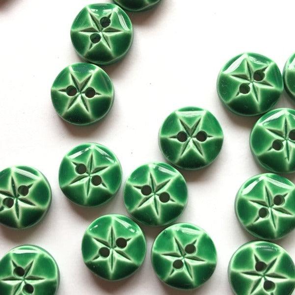 TextileGarden 10mm - Green Glossy Button -  - Buttons