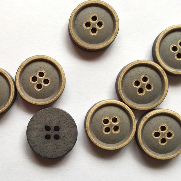 TextileGarden 20mm - Imitation Grey Wood Button -  - Buttons