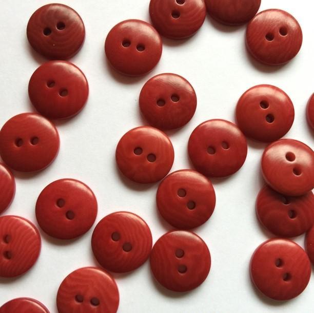 TextileGarden 11mm - Red Corozo Button -  - Buttons