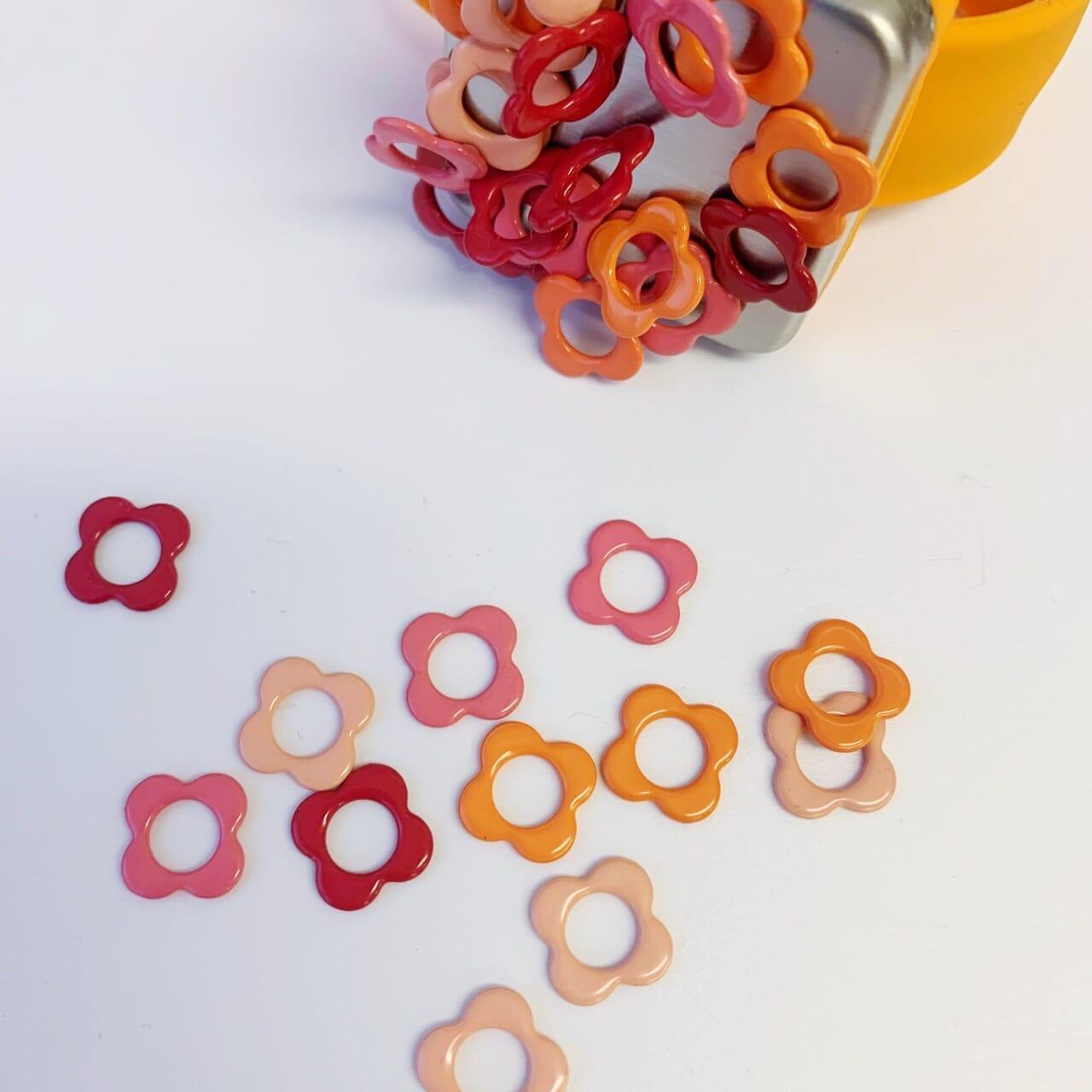 allstitch studio Allstitch Studio Small Flower Stitch Markers - Warm Tone - Stitch Markers & Counters