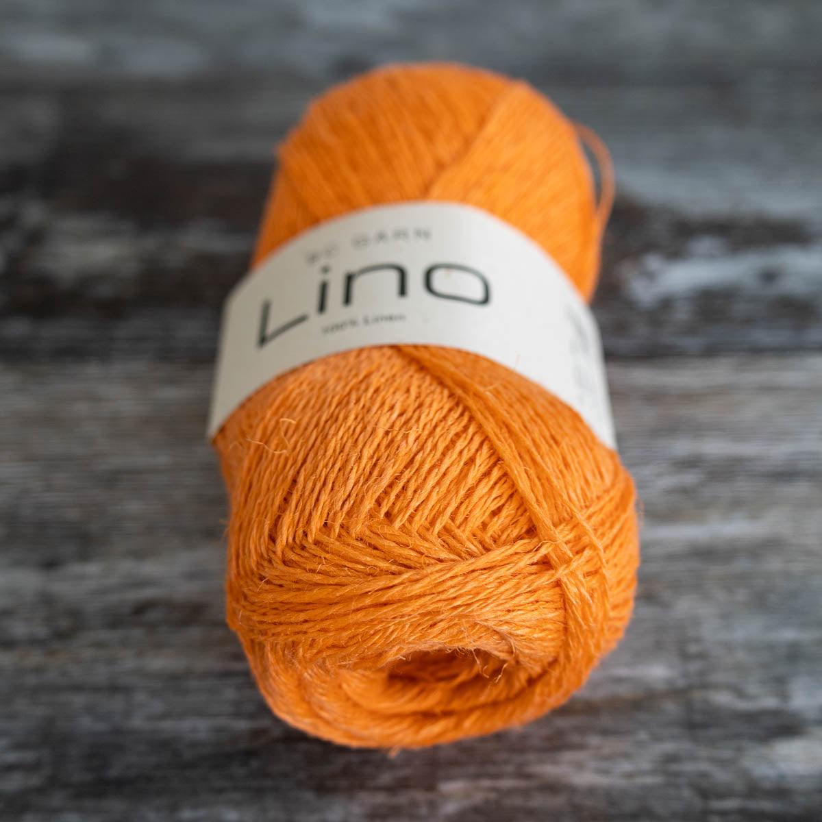 BC Garn BC Garn Lino - Bright Orange (37) - 4ply Knitting Yarn