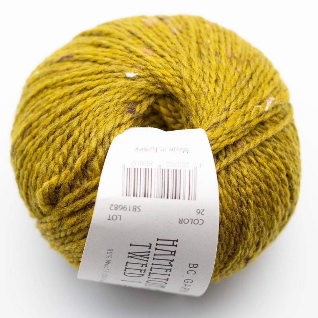 BC Garn BC Garn Hamelton Tweed 1 GOTS - 26 Curry - Aran Knitting Yarn