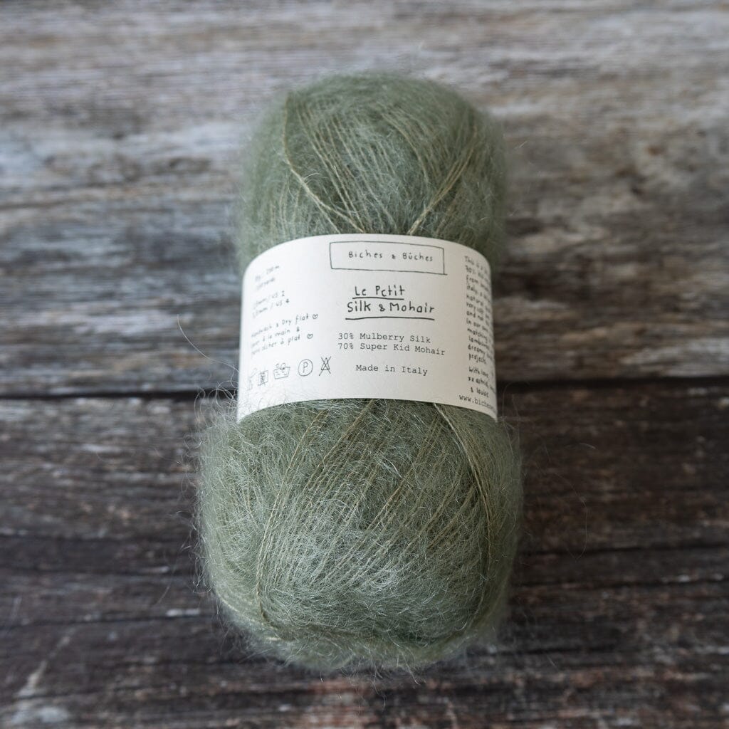 Biches &amp; Bûches Biches &amp; Bûches Le Petit Silk &amp; Mohair - Soft Green  - Lace Knitting Yarn