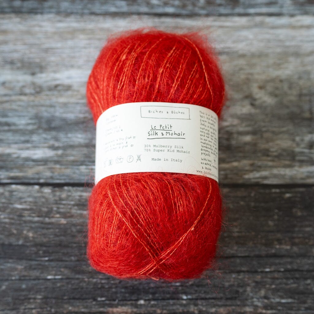 Biches & Bûches Biches & Bûches Le Petit Silk & Mohair - Orange Red - Lace Knitting Yarn