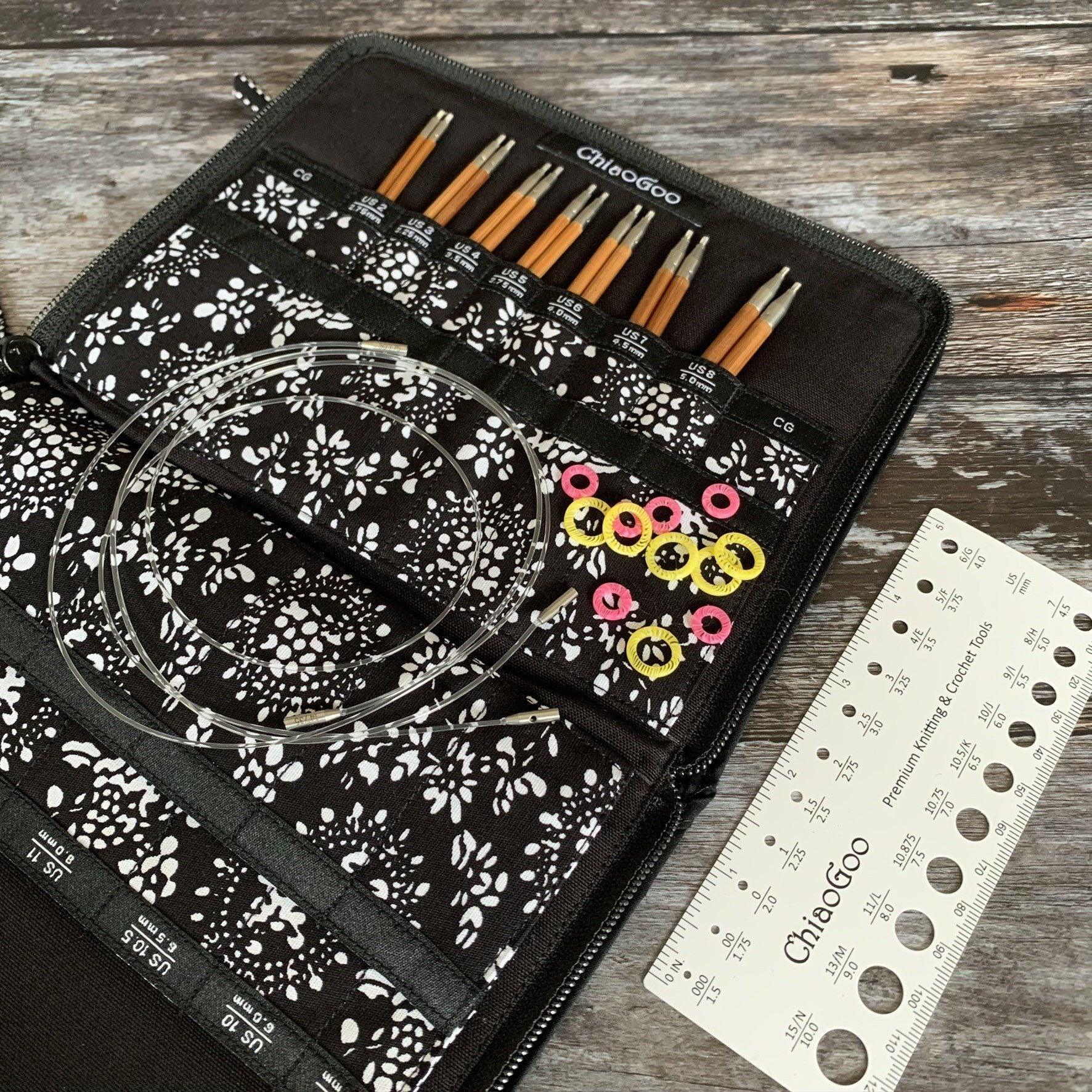 ChiaoGoo Nadelkoffer Für Austauschbare Stricknadeln – 20 X 15 Cm, Baumwolle, Mit Reißverschluss Und Zubehörtasche