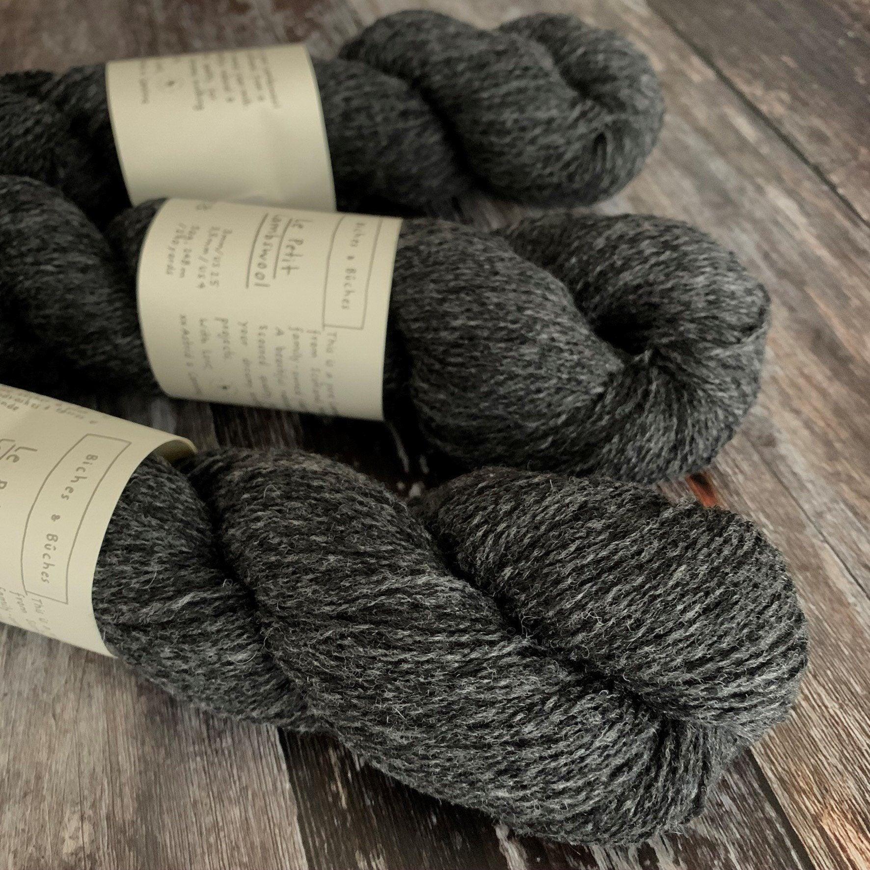 Biches & Bûches Biches & Bûches Le Petit Lambswool - Dark Grey - 4ply Knitting Yarn