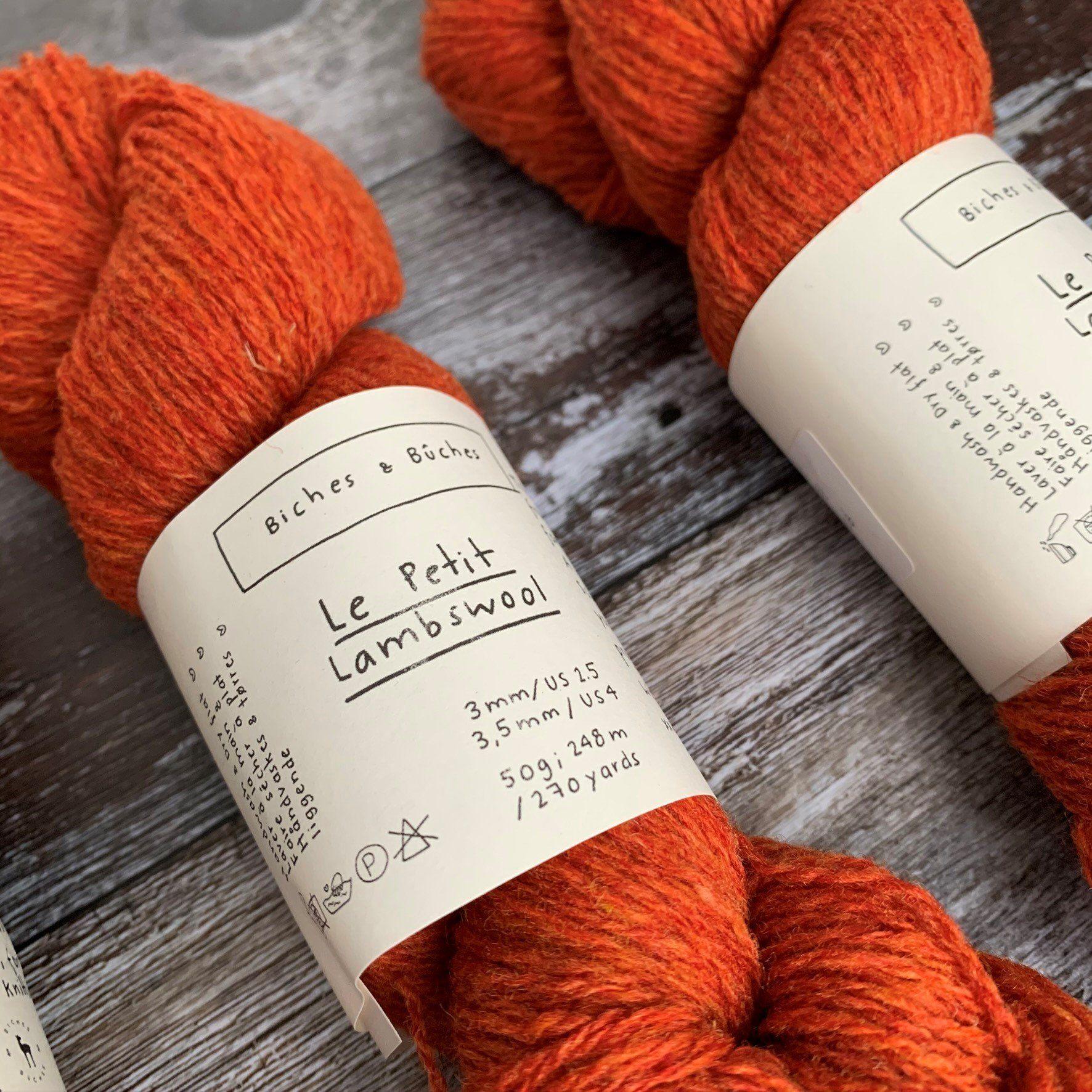 Biches & Bûches Biches & Bûches Le Petit Lambswool - Dark Orange Grey - 4ply Knitting Yarn