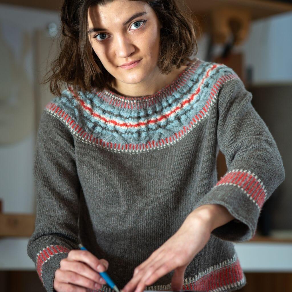 Geo Yoked Fair Isle Sweater [Knitting Pattern] - Tangled Yarn