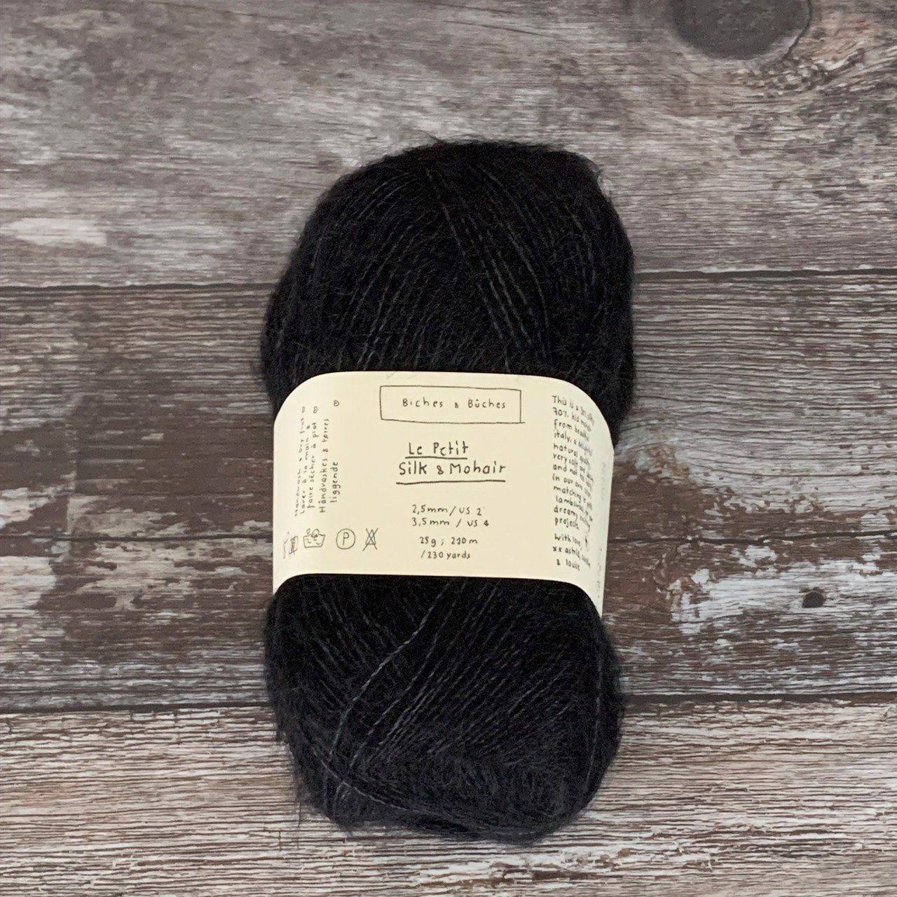 Biches & Bûches Biches & Bûches Le Petit Silk & Mohair - Black - Lace Knitting Yarn