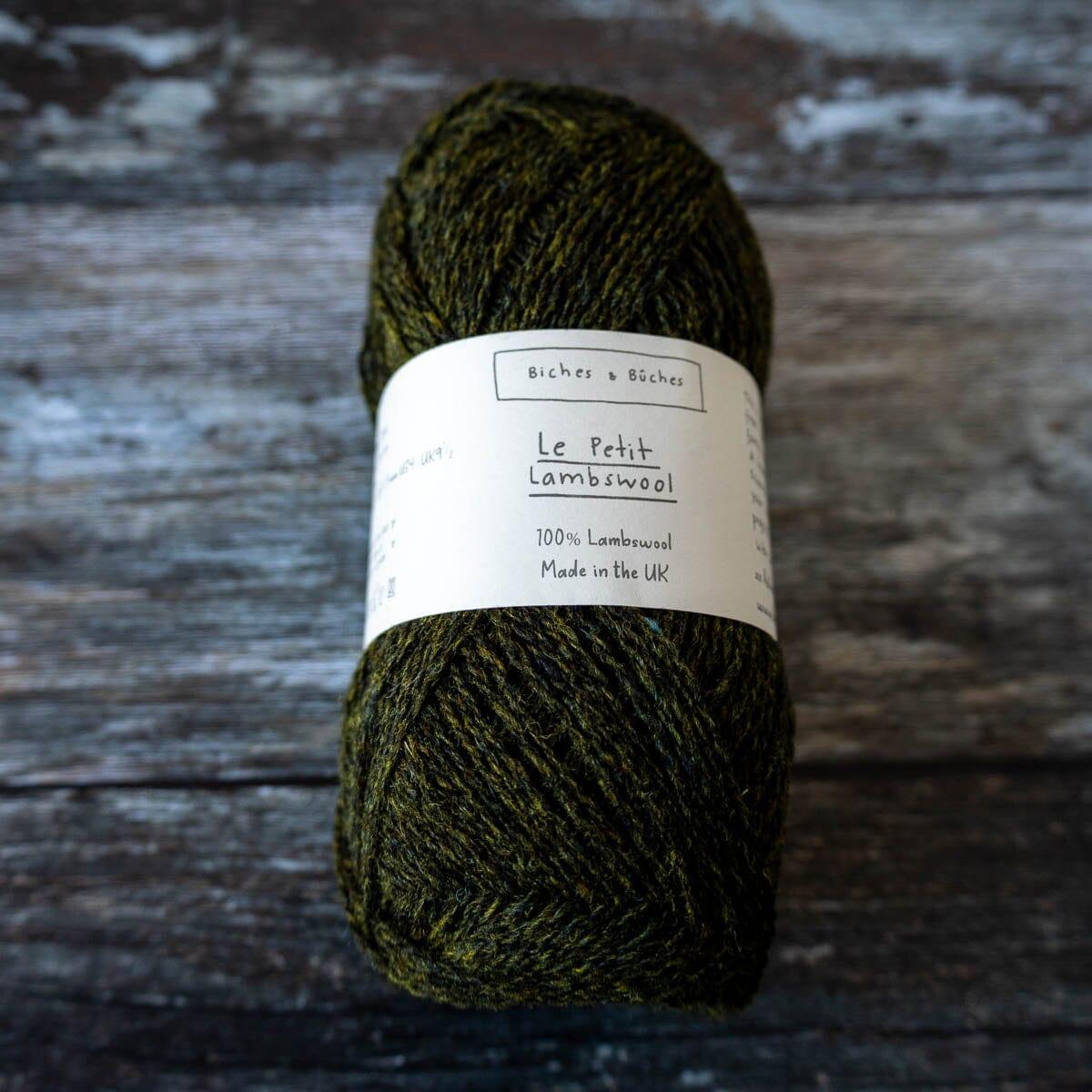 Biches &amp; Bûches Biches &amp; Bûches Le Petit Lambswool - Dark Green Grey - 4ply Knitting Yarn