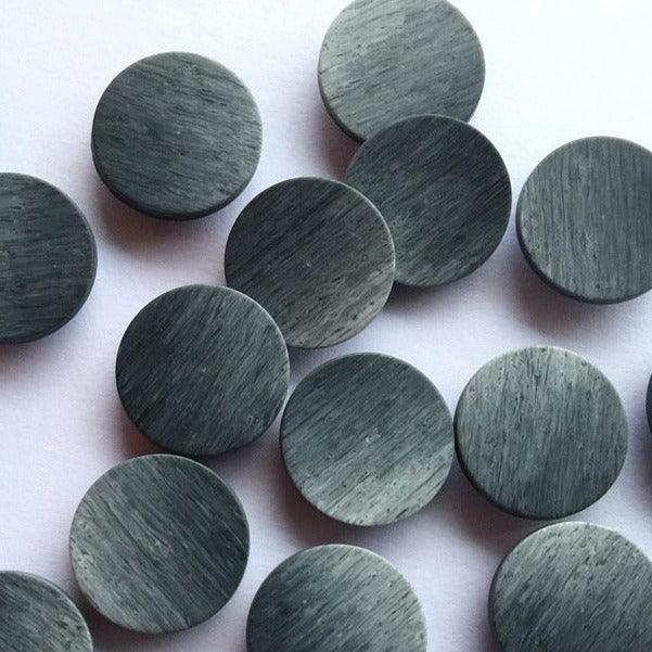 TextileGarden 15mm -  Grey Flat Top Button -  - Buttons
