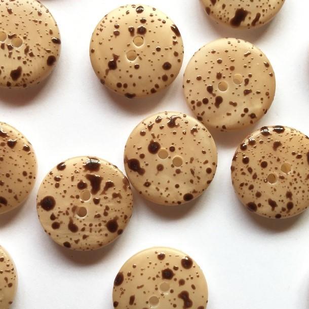 TextileGarden 15mm - Matt Caramel with Speckles Button -  - Buttons