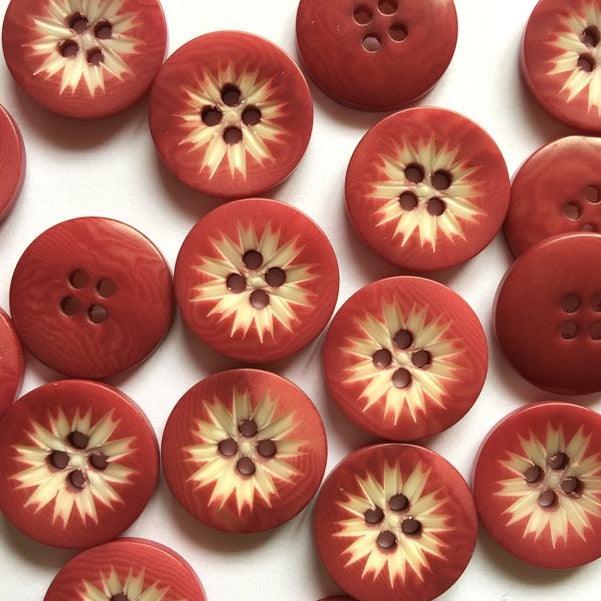 TextileGarden 18mm - Deep Pink Flower Corozo Button -  - Buttons