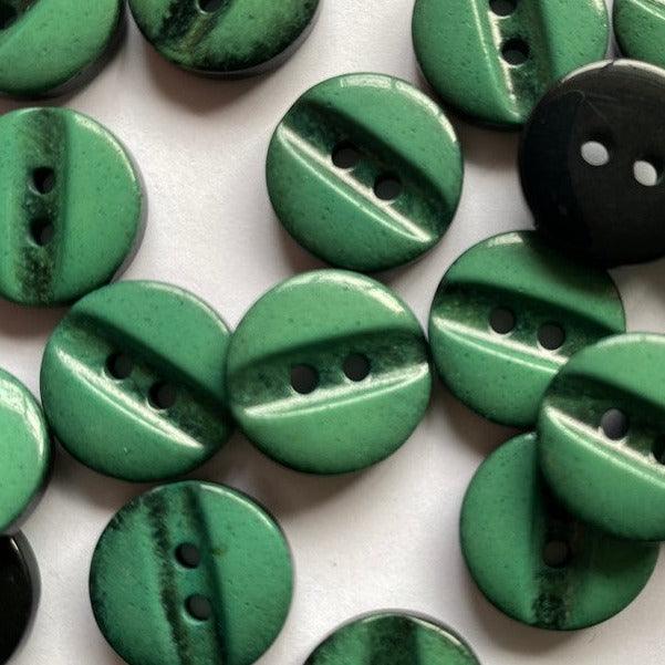 TextileGarden 15mm -  Glossy Green Button -  - Buttons