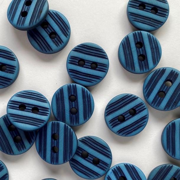 TextileGarden 12mm - Blue with Dark Blue Indents Button -  - Buttons