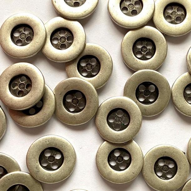 TextileGarden 15mm - Simple Metal Silver Button -  - Buttons
