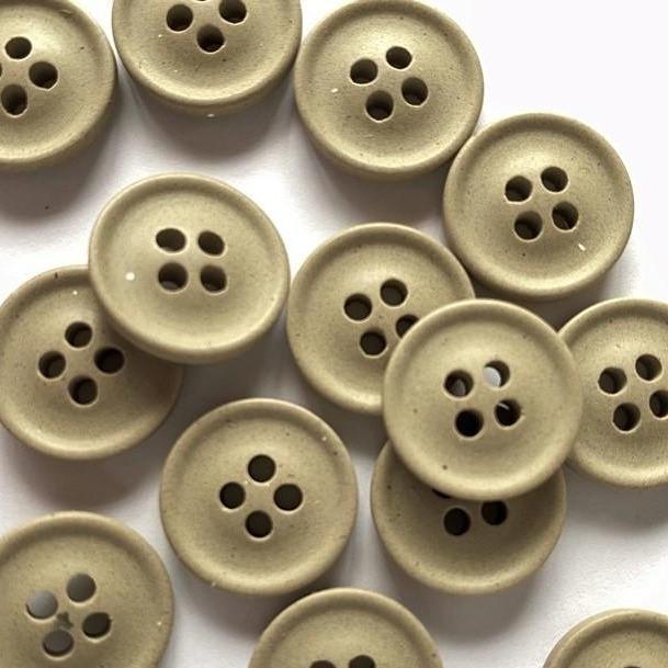 TextileGarden 15mm - Putty Colour Smooth Matt Button -  - Buttons
