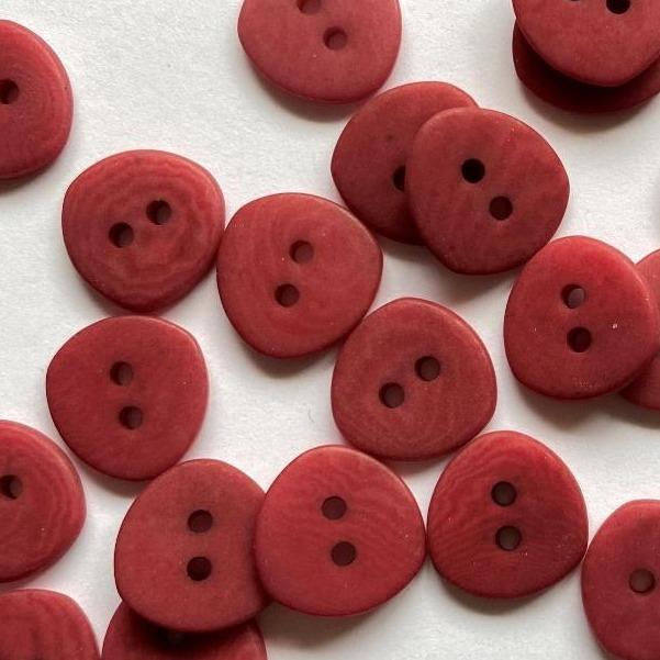 TextileGarden 12mm - Deep Red Matt Corozo Buttons -  - Buttons