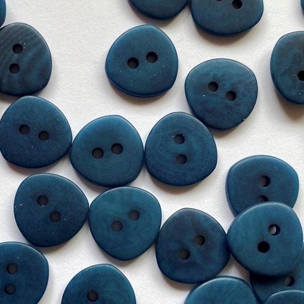TextileGarden 12mm - Navy Blue Matt Corozo Buttons -  - Buttons