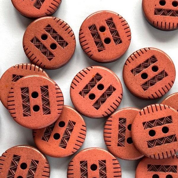 TextileGarden 18mm - Pink / Coral Button -  - Buttons