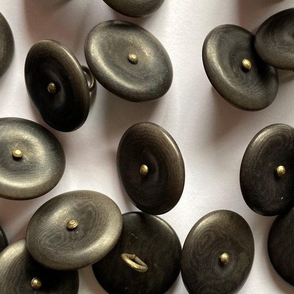 TextileGarden 15mm - Dark Grey Corozo Button -  - Buttons
