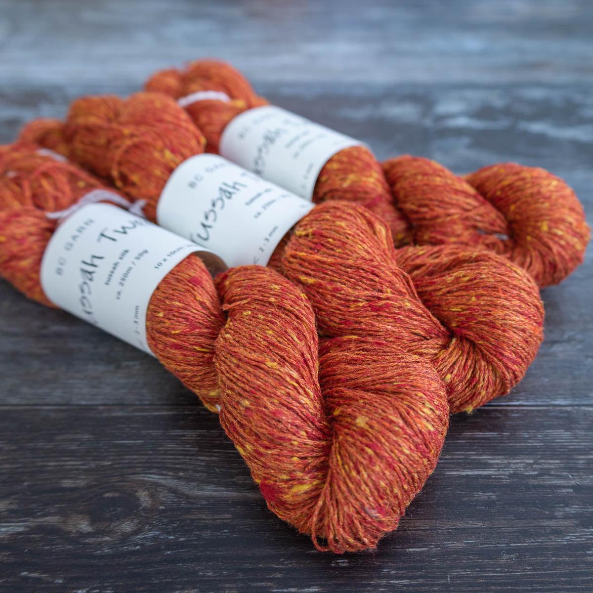 BC Garn BC Garn Tussah Tweed - Mandarine (004) - 4ply Knitting Yarn